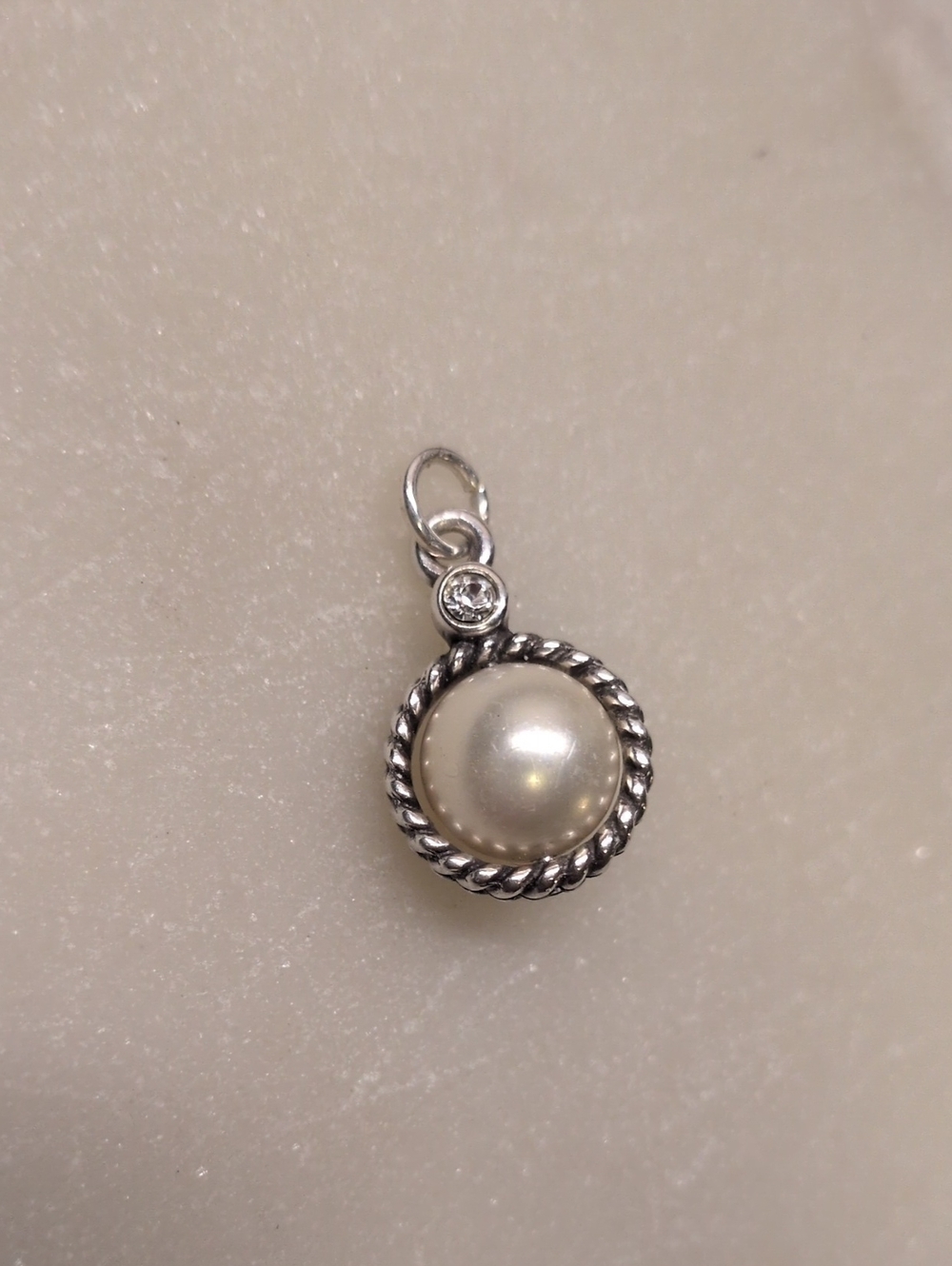 SALE!🔥Brighton Sea Gem Faux Pearl Drop Pendant with Clear Crystal